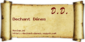 Dechant Dénes névjegykártya